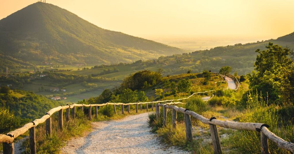 Sessualità sacra cos'è. Una valle verde al tramonto dove al centro si apre una strada di campagna | Corpo e anima